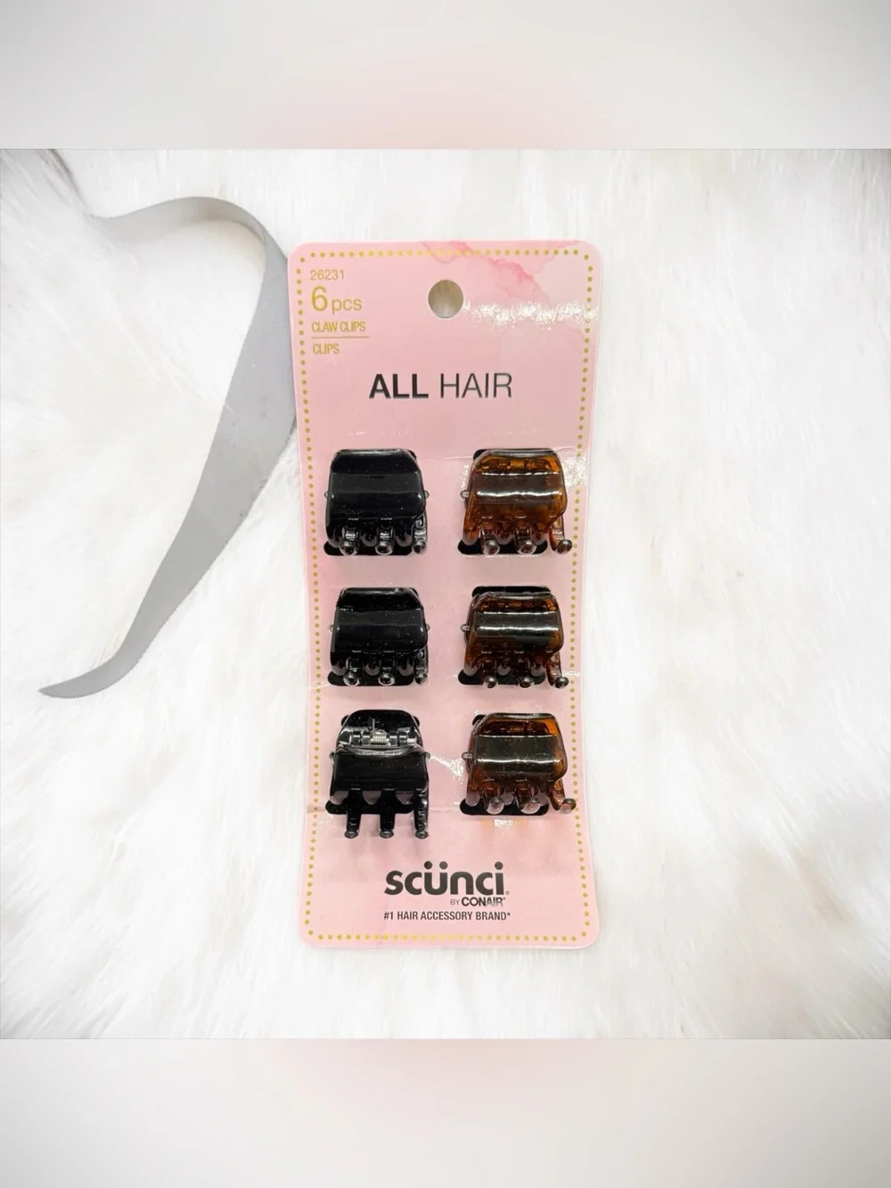 🏷️‼️5/$25🏷️‼️🖤🤎SCUNCI🖤🤎All Hair Mini Claw Clips/Black & Tortoiseshell (6pc)/NIP